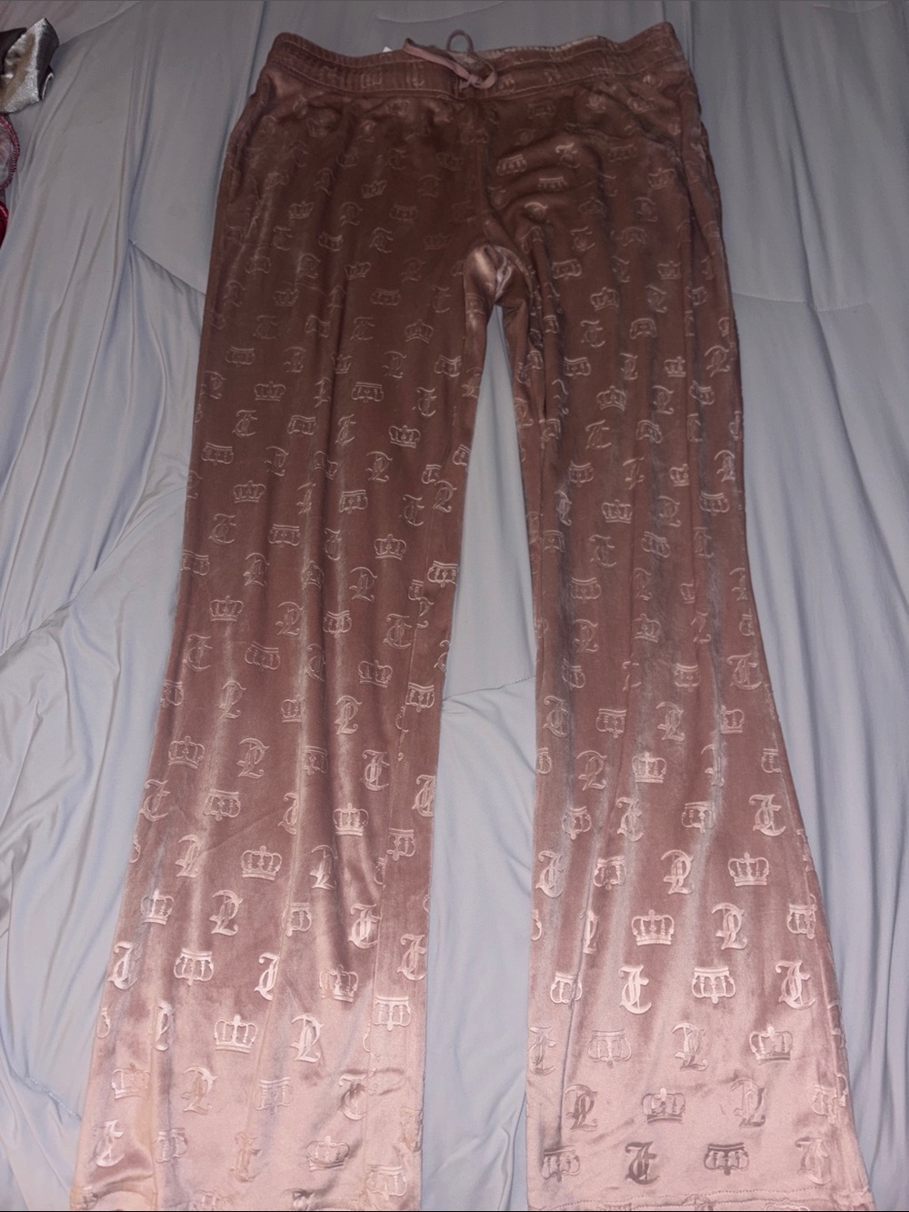 Womens Juicy Couture Lounge Pants with Crown Print size large mauve
